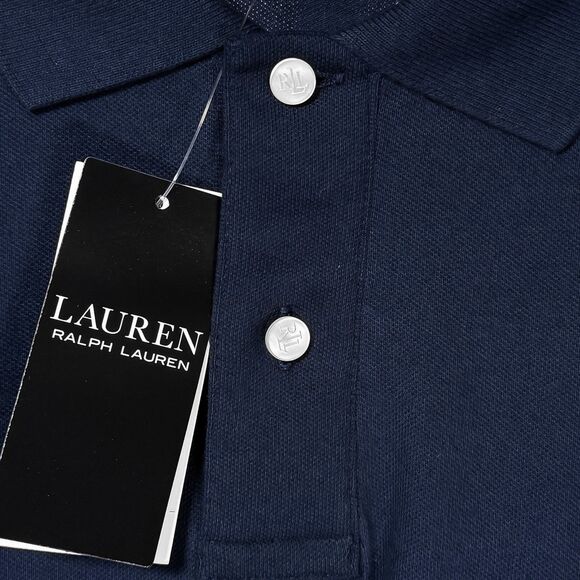 Ralph Lauren Women's Polo Shirt Navy Blue Stretch Short Sleeve Golf Blouse L NWT - Picture 4 of 8